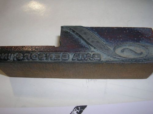 DATA SENSORS INC Vintage Wood Block Printing Metal Stamp Unusual