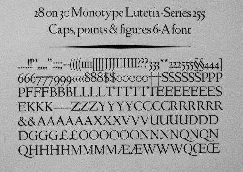New Letterpress Type - 28D on 30pt. Lutetia Caps