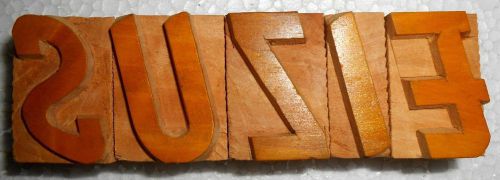 Vintage letterpress letter wood type printers block &#034;suzie&#034;  collection. b32 for sale