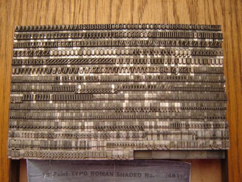 Letterpress Metal Type ATF &#034;Typo Roman Shaded #2&#034; (481)  18 Point
