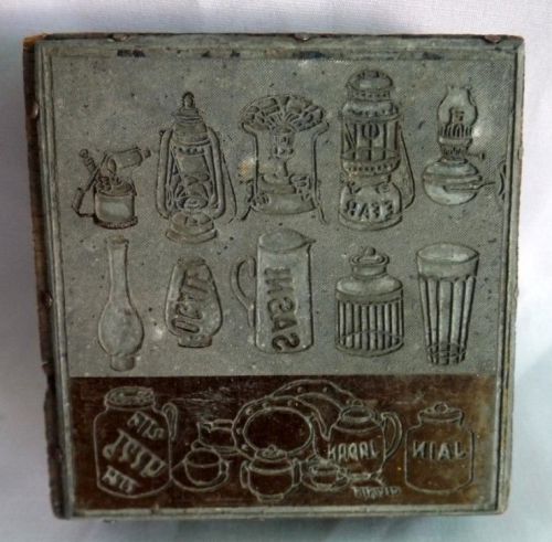 Vintage 17 Different Design Lead Printing Block / Cut Old ADV Printing Block