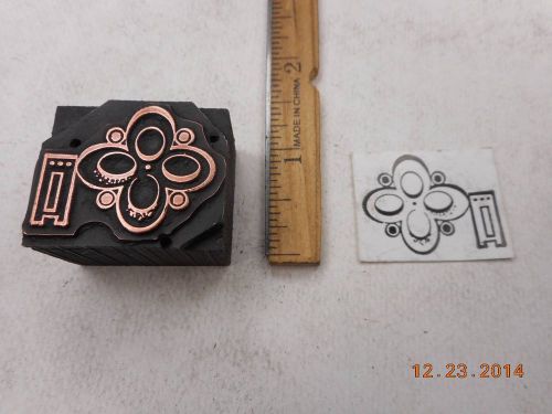 Letterpress Printing Printers Block, Stylized Ornate Key