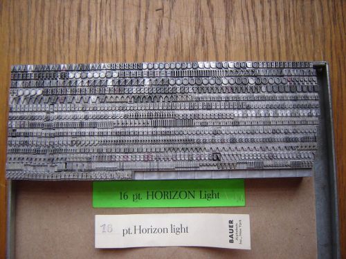 Letterpress Metal Type Bauer  &#034;Horizon Light&#034;   16 Point