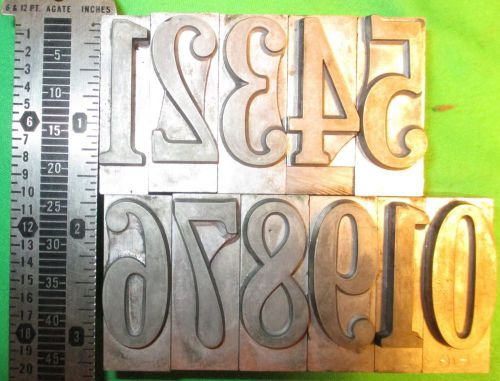 Very Large Foundry Type Metal Letterpress Numbers