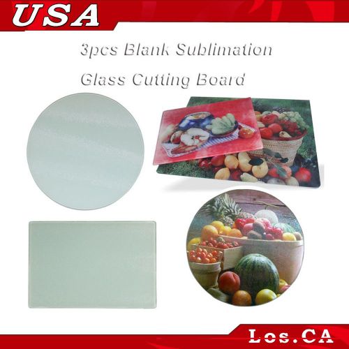 DIY 3PCS Blank Glass Cutting Board Sublimation Heating Transfer Printing Photos