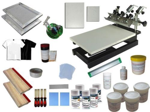 3 Pallets 1 Station Screen Press Table Type Printing Material Pack Starter Kit