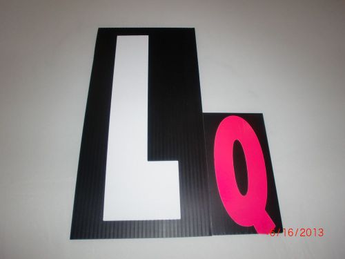 Black sign letters - qty 220 – 110 16&#034; white &amp; 110 8&#034; pink letters w/free track for sale