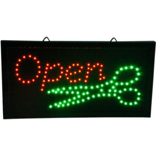 New slim animated scissor led neon light open sign bright hair salon barber shop for sale