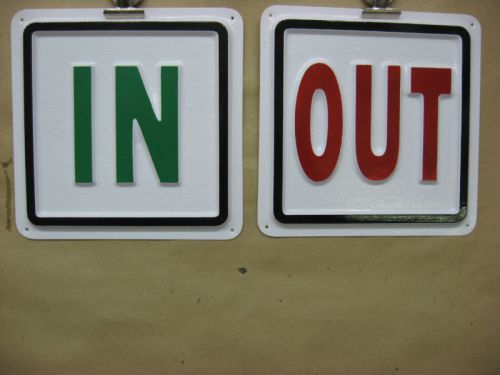 IN and OUT 3D Embossed Plastic Signs 6x6, Enter Exit alternative for Shop Store