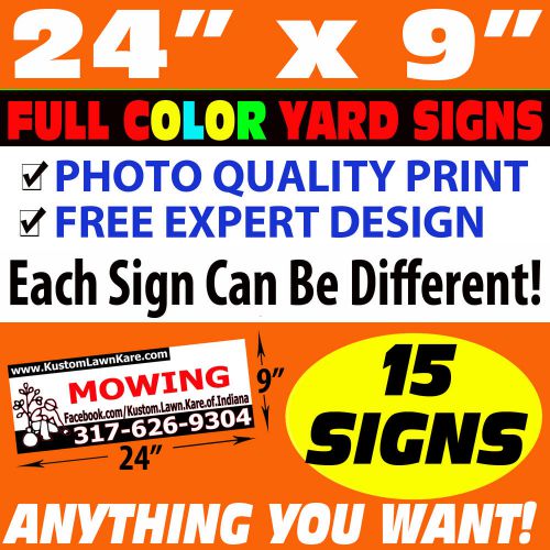 (15) 2-SIDED BANDIT SIGNS FULL COLOR + FREE STANDS + WE DO YOUR DESIGN FOR FREE