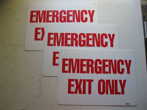 3 Red Emergency Exit Plastic Sign