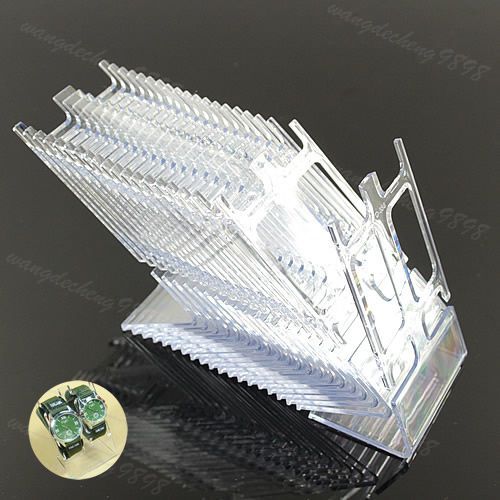 20 PCS Clear Plastic Double Watch Bracelet Jewelry Showcase Display Stand Holder