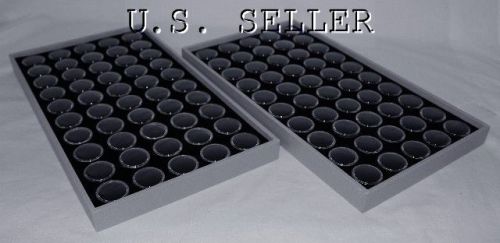 100 Gem Jar Display Trays Black Foam &amp; Gray Tray