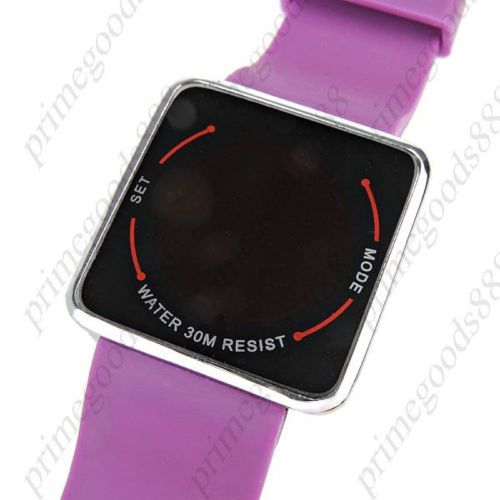 Unisex Capacitive Touch Screen Electronic LED Watch Wrist watch Silicone Purple