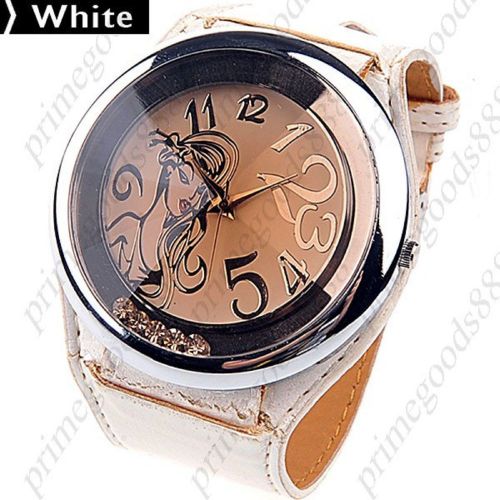 Round Style Rhinestone Free Shipping Quartz Wrist Wristwatch Women&#039;s White