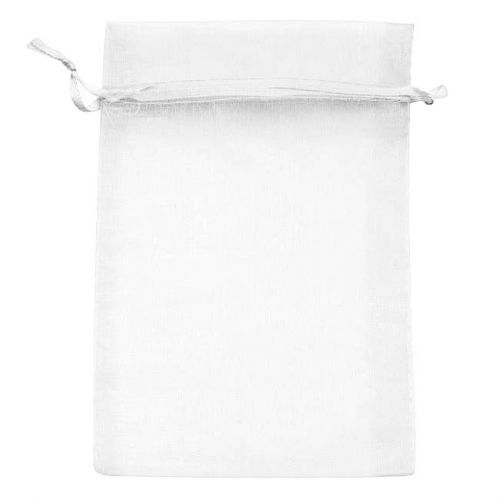 White organza drawstring gift bags 4x6 inch (12 bags) for sale