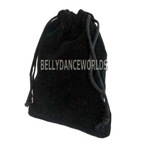 12 X 9cm Black Velvet Gift Pouch Bag With Drawstrings for Jewelry/Key chain/Acc