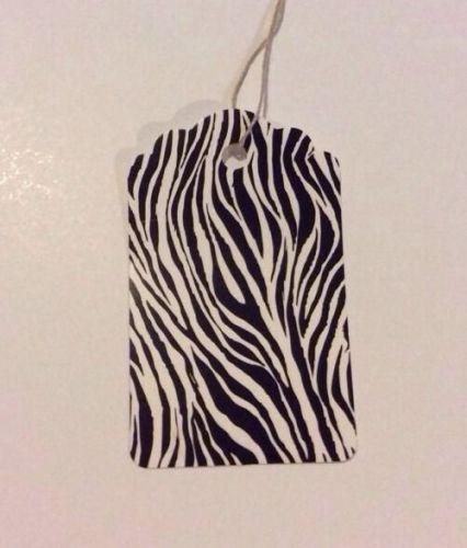 100 1 x 1 5/8&#034; Zebra print price tags with string
