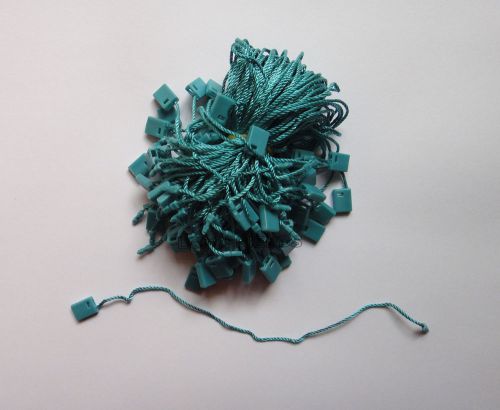 1000p turquoise hang tag string plastic snap lock pin loop fastener hook ties 7&#034; for sale