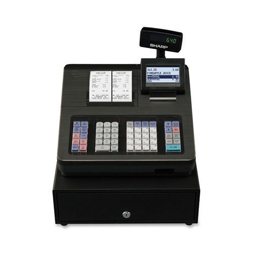 Sharp cash register, 8-line display, black. sold as each for sale