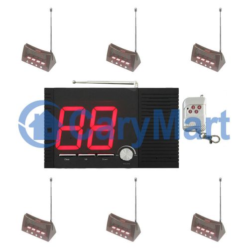 99-Channel LED Display Wireless Calling System With 6 Calling Buttons (4Buttons)