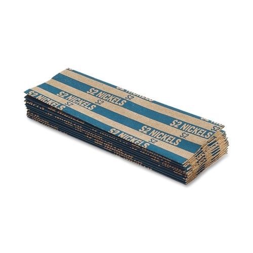 MMF Flat Coin Wrap - 1000 Wrap(s) - Kraft - Blue - 1000/Box