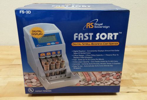 Royal Sovereign Fast Sort FS-3D Digital Small Business Coin Sorter