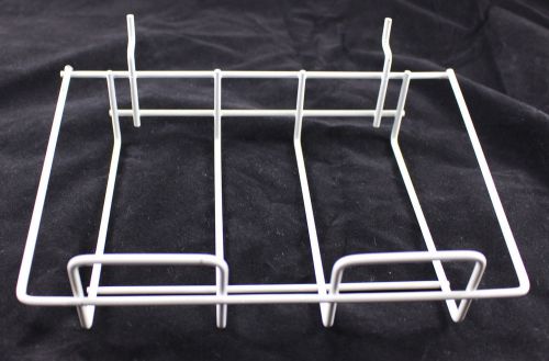 White Wire Shelf  Basket for Pegboard or Slatwall  9.25&#034;X6.125&#034; Great Condition