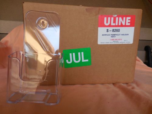 Uline item #S-8260 Retail Business Acrylic Pamphlet Brochure Holder NIB 10pcs