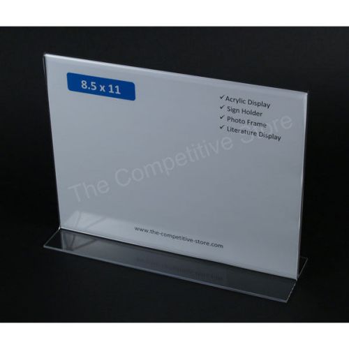 Sign holder 8-1/2&#034; h x 11&#034; w acrylic bottom 6 pcs - perfect counter top display for sale