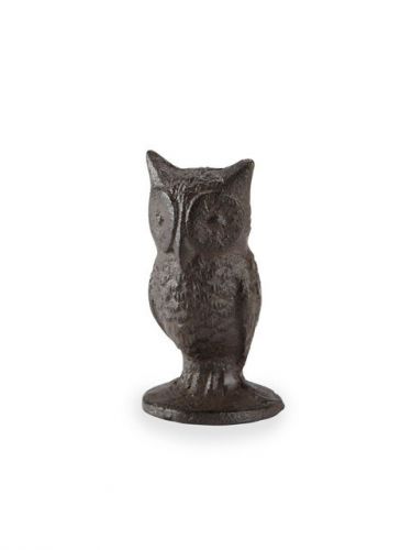 Set of 3 Pieces 3&#034; Metal-Cast Small Sitting Owl Figurine Garden Decor Brown
