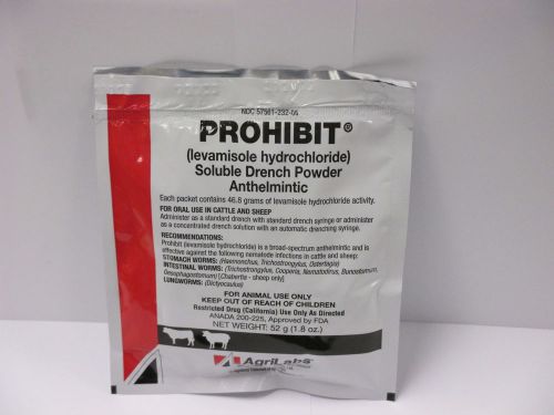 Prohibit Levamisole Hydrochloride Soluble Powder - Wormer-Sheep and Cattle -52g