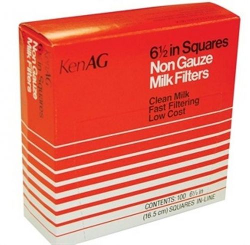 KenAg InLine Filter Square Dairy Milking 6 1/2&#034; 100 Count D521 Filtration Cattle
