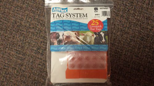 ALLFLEX Tag System 25 Livestock Ear Tags Medium Female Small Male ORANGE Blank
