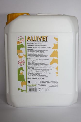 ALLIVET 5L - LIQUID 100% GARLIC FOR HORSES, POULTRY, PIGS, CATTLE, RABBITS, FISH