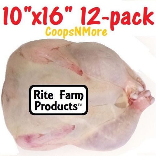 12 PK OF 10&#034;x16&#034; POULTRY SHRINK BAGS CHICKEN FOOD PROCESSING SAVER HEAT FREEZER