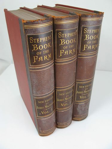 THE BOOK OF THE FARM by HENRY STEPHENS 1891 3 VOLS horses cattle etc
