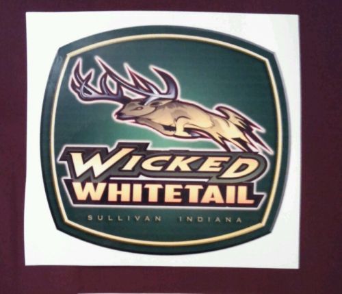 New  Wicked Whitetail decal John Deere tractor pulling  4x4 inch  free shipping