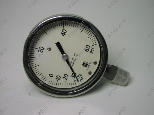 Us gauge 540l series 4&#034; pressure gauge 30 hg/60 psi stainless 1/2&#034; stem lnc for sale