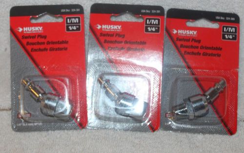 3 HUSKY BRAND SWIVEL PLUGS-STYLE: I/M- SIZE 1/4&#034; NEW IN PACKAGES