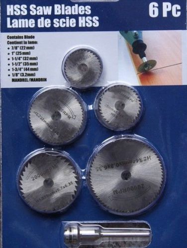 6PC HSS Steel Saw Cutting Disc Wheel Set Fits Dremel &amp; Mini Drills Cut Off Discs