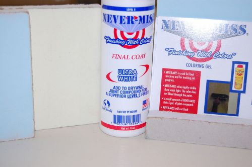 Never Miss drywall final coat ultra white gel 8 oz  achieve level 5 tapetech