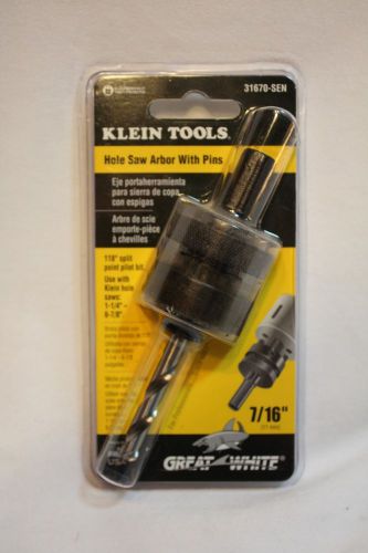 Brand New Klein Tools Hole Saw Arbor with Pins - 7/16&#034; - 51670-SEN