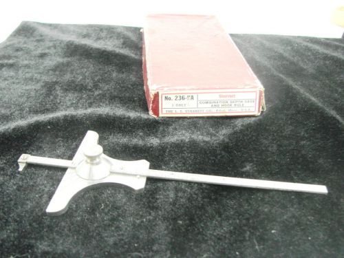 Starrett no. 236 depth gage &amp; hook rule angle millwright  machinist tools for sale
