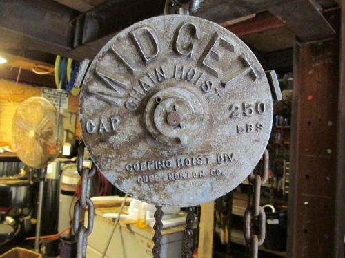 Midget chain hoist, 250 lbs. cap,coffing hoist div, duff -norton, 10&#039; lift chain for sale