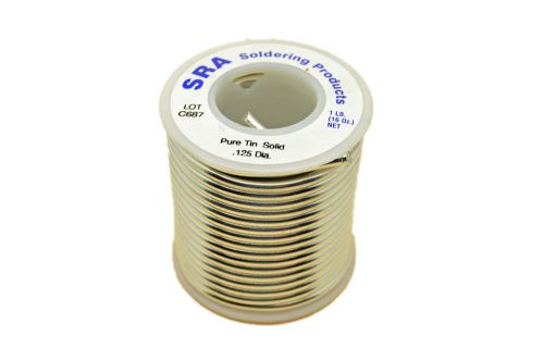 Lead Free Solid Core Solder, Pure Tin .125-Inch, 1-Pound Spool