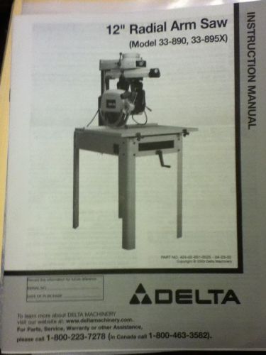 Delta 12&#034; Radial Arm Saw Model 33-895X 2HP