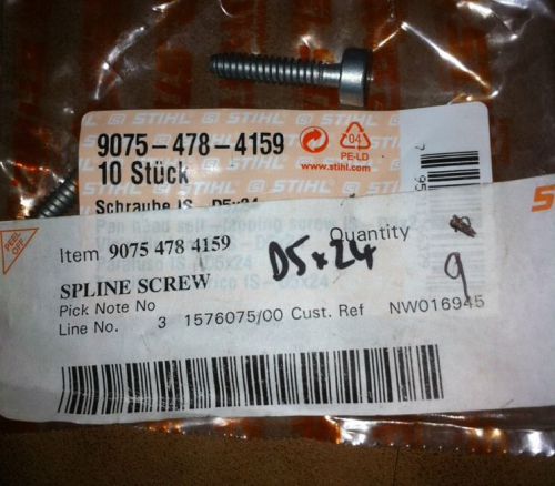 9 X Stihl TS410/420 Spline Screw Self Tapping IS D5x24 9075-478-4159