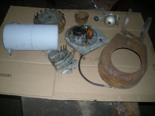Clinton rope start cast iron  engine parts carter carb, fuel tank, fan cover. for sale