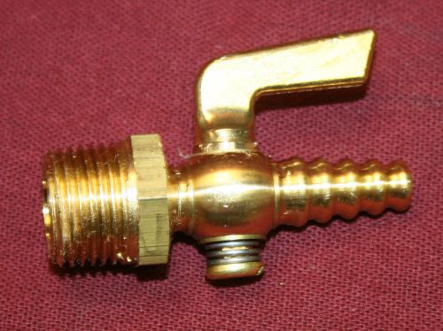 1/2 inch npt to hose barb brass drain pet cock shut off valve fuel gas air ball for sale